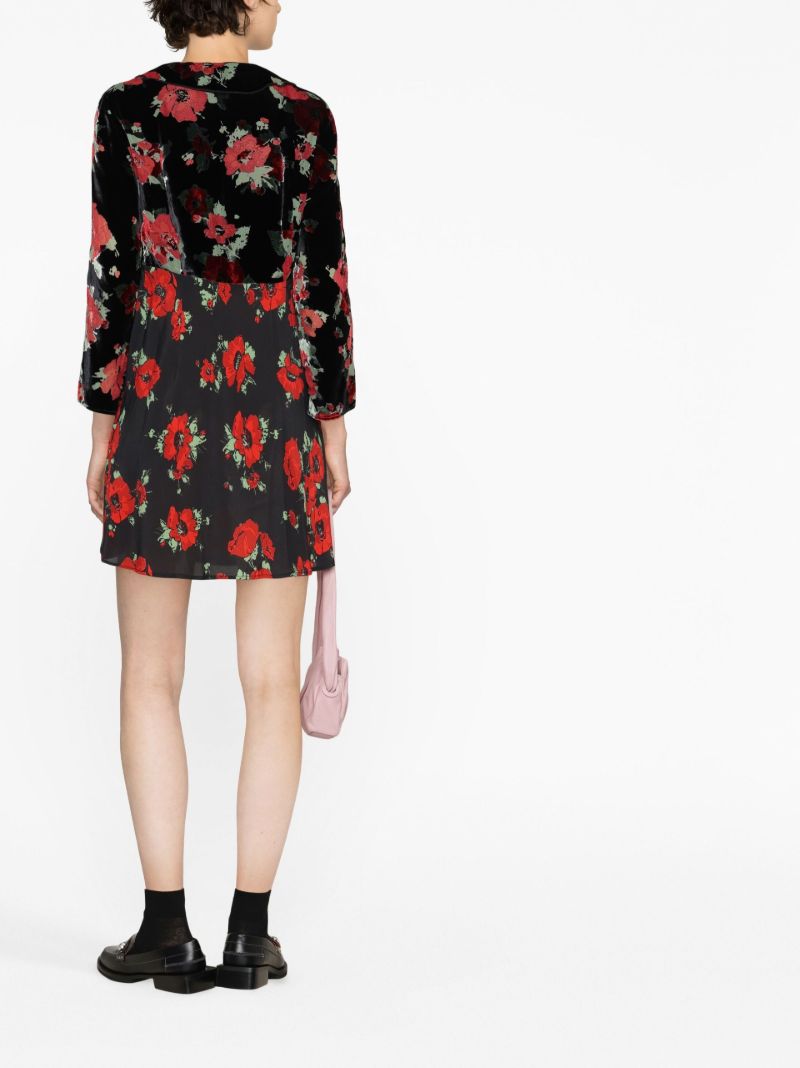 Black Malibu Poppy Print Mini Dress