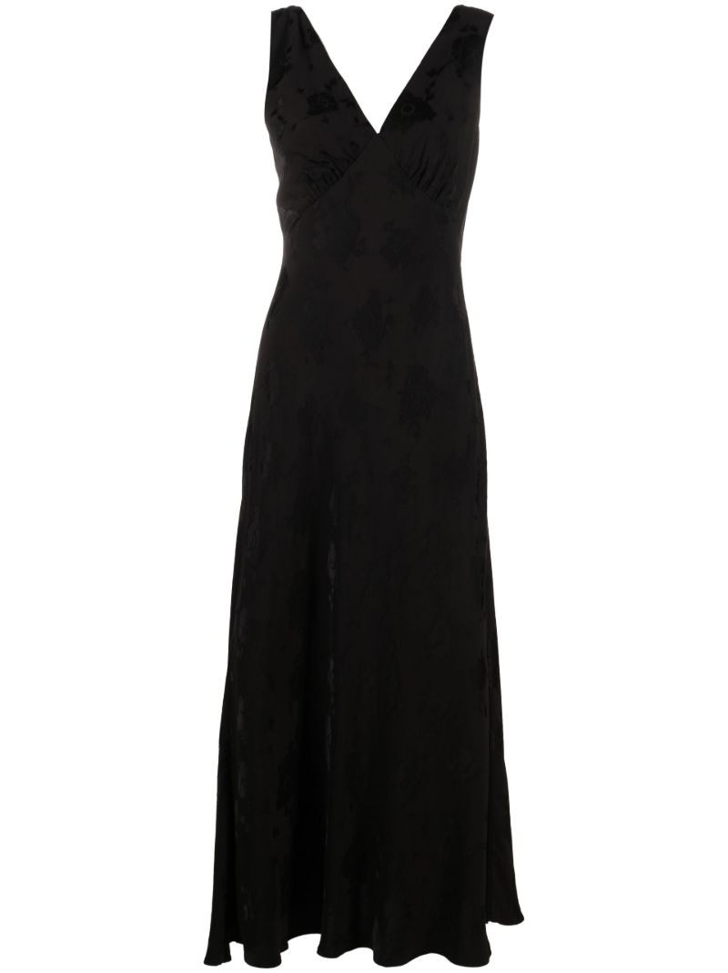 Black Sandrine Poppy Jacquard Midi Dress