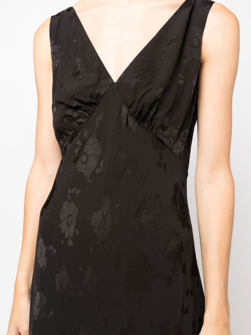 Black Sandrine Poppy Jacquard Midi Dress