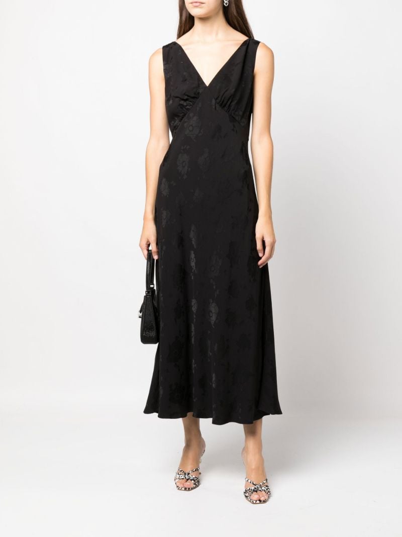 Black Sandrine Poppy Jacquard Midi Dress