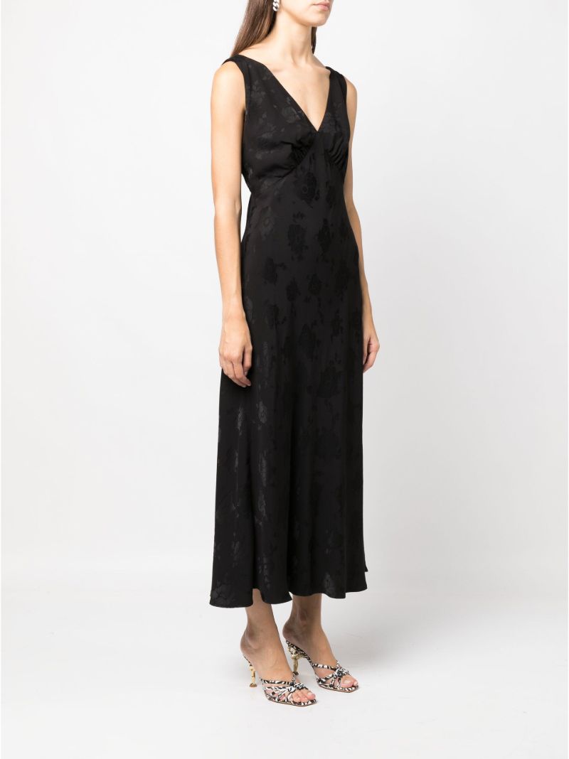 Black Sandrine Poppy Jacquard Midi Dress
