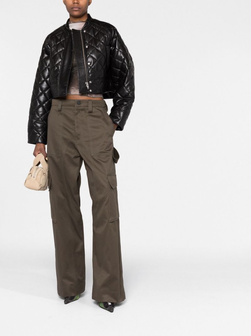 Black Ava Quilted Cropped Jacket
