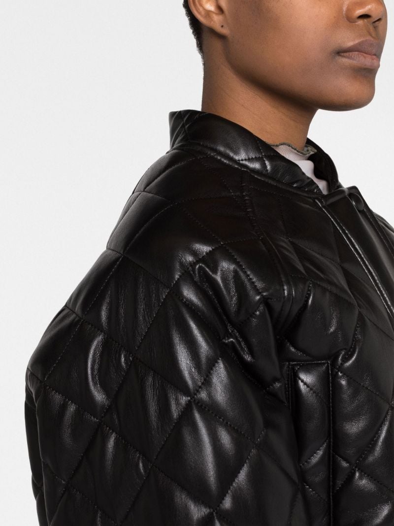 Black Ava Quilted Cropped Jacket