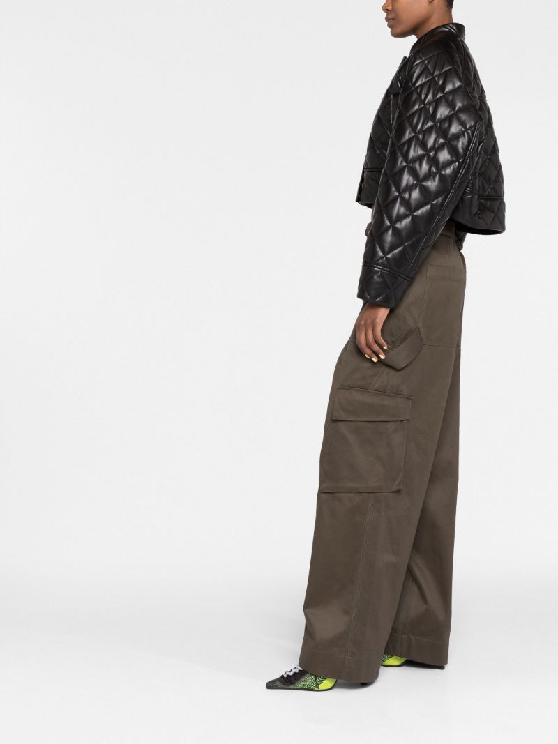 Black Ava Quilted Cropped Jacket
