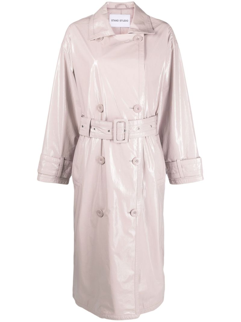 Pink Katharina Vinyl Trench Coat
