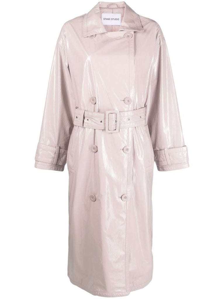 Pink Katharina Vinyl Trench Coat