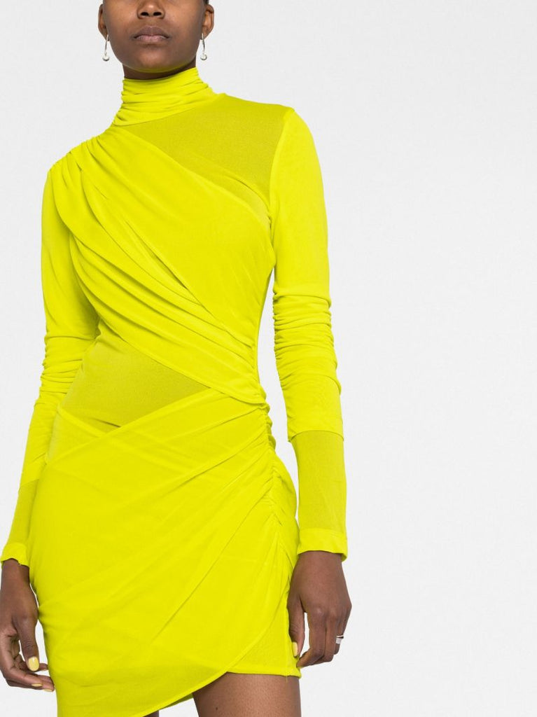 Yellow Ula Draped Minidress