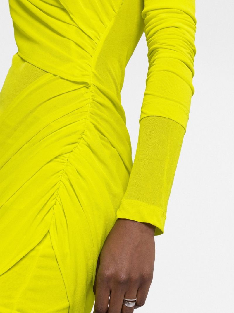 Yellow Ula Draped Minidress