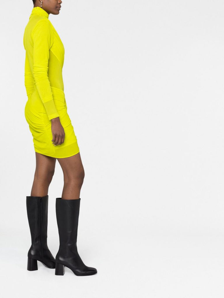 Yellow Ula Draped Minidress