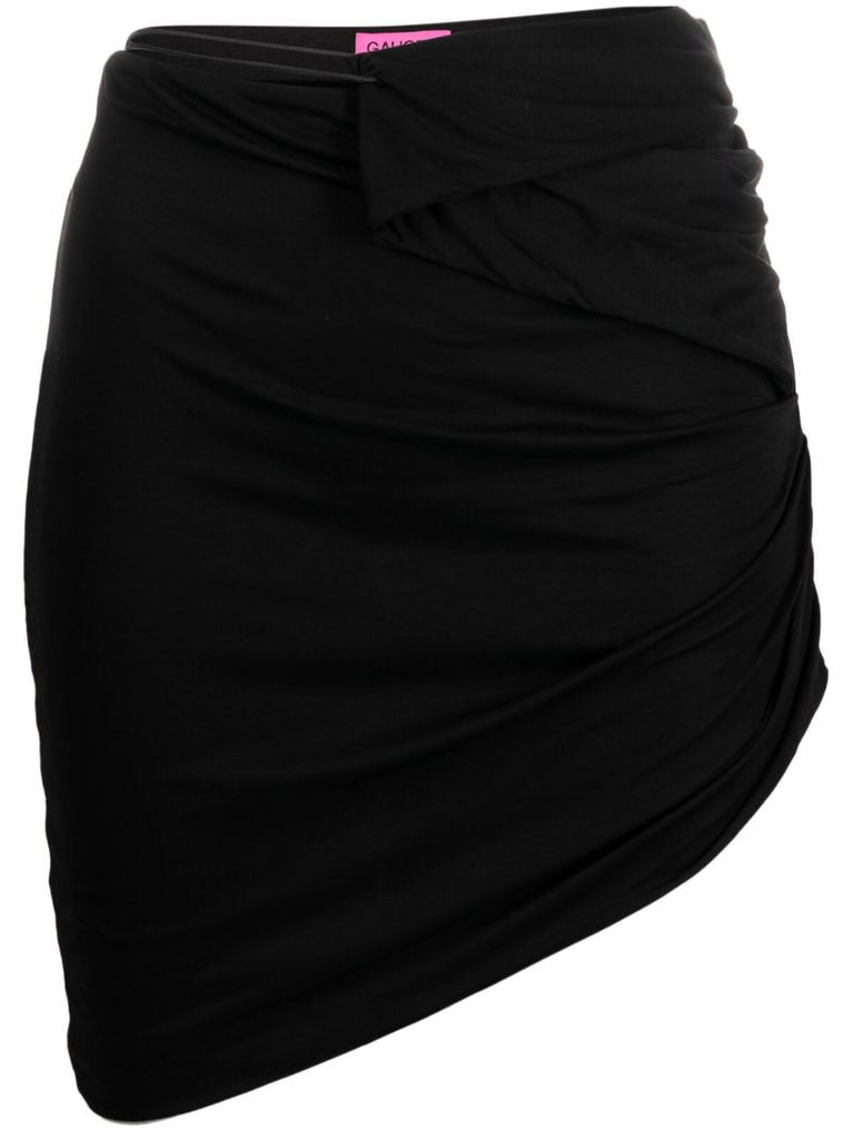 Black Veroia Wrap Mini Skirt