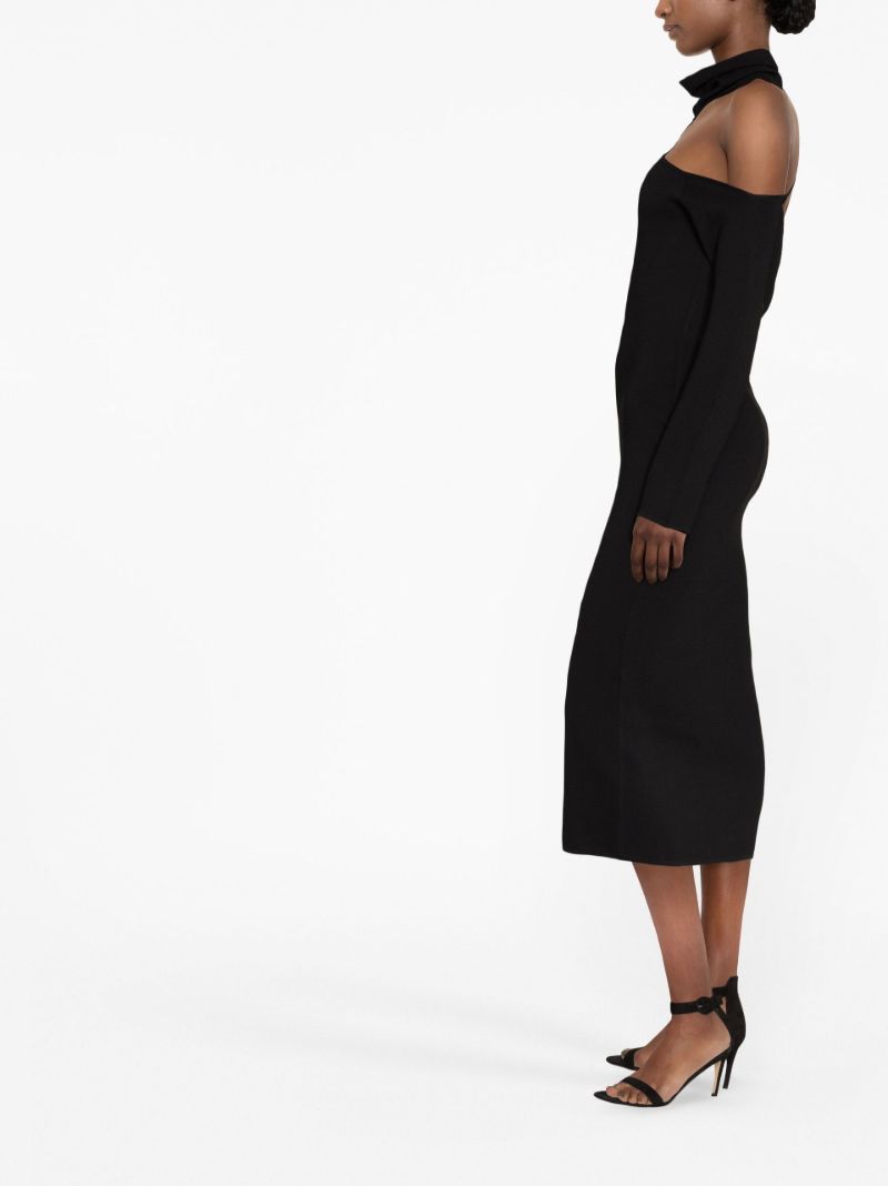 Black Toris Black Lerma Off-the-shoulder Midi Dress