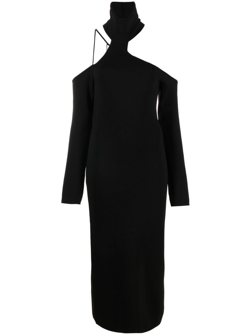 Black Toris Black Lerma Off-the-shoulder Midi Dress