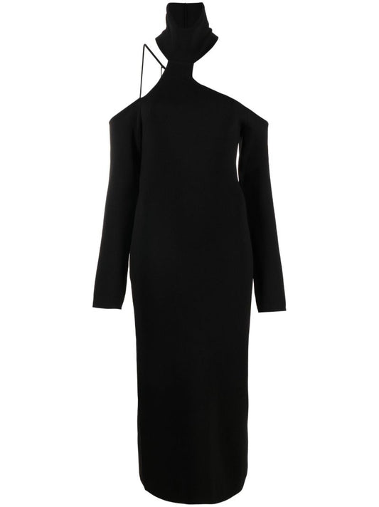 Black Toris Black Lerma Off-the-shoulder Midi Dress