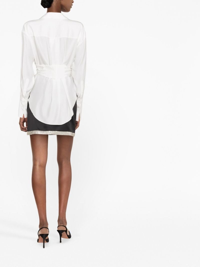 White Sabinas Silk Wrap Shirt