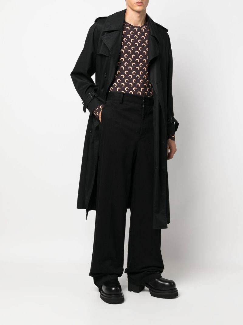 Brown Crescent Moon Print Top