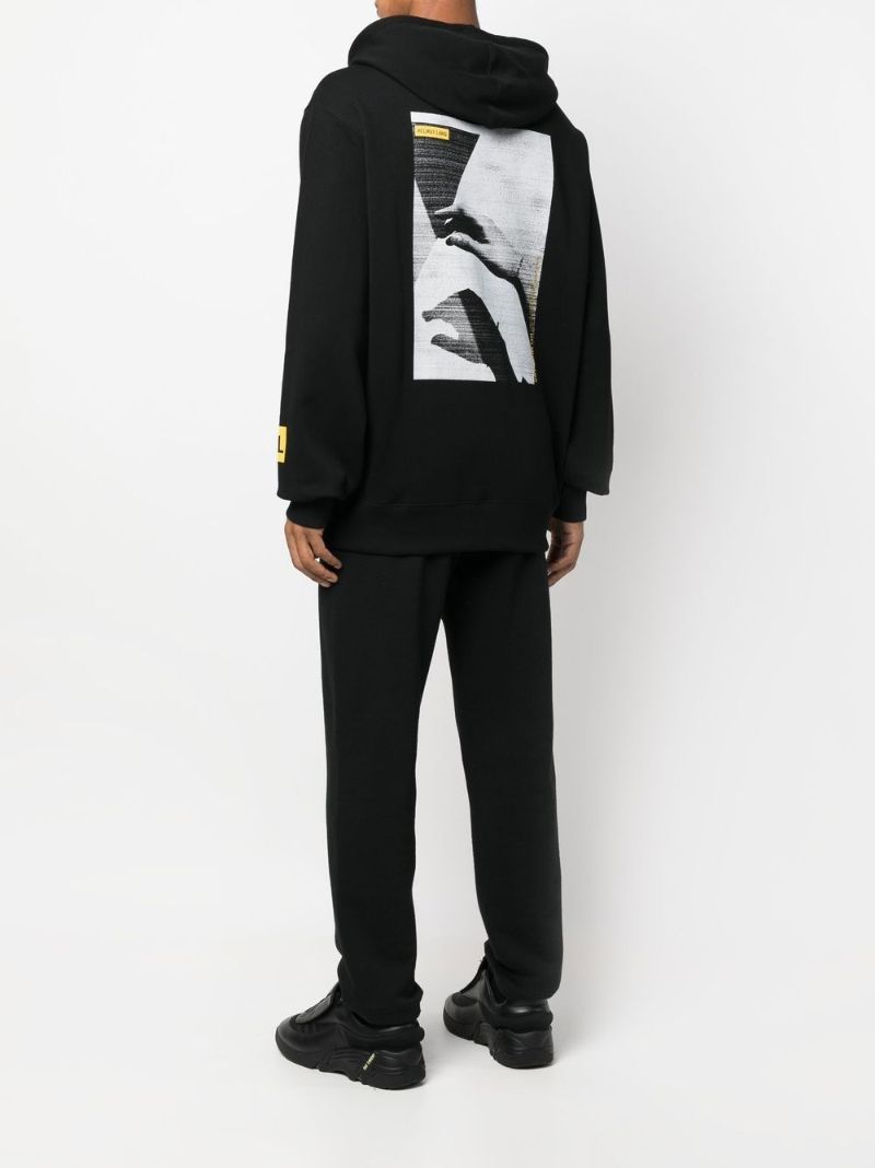 Black Photo Cotton Hoodie