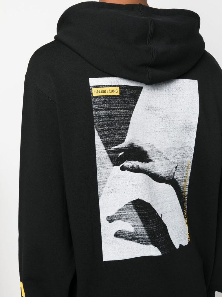Black Photo Cotton Hoodie