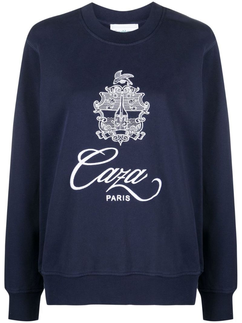 Blue Embleme De Caza Embroidered Organic Cotton Sweatshirt