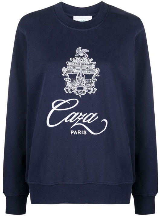 Blue Embleme De Caza Embroidered Organic Cotton Sweatshirt