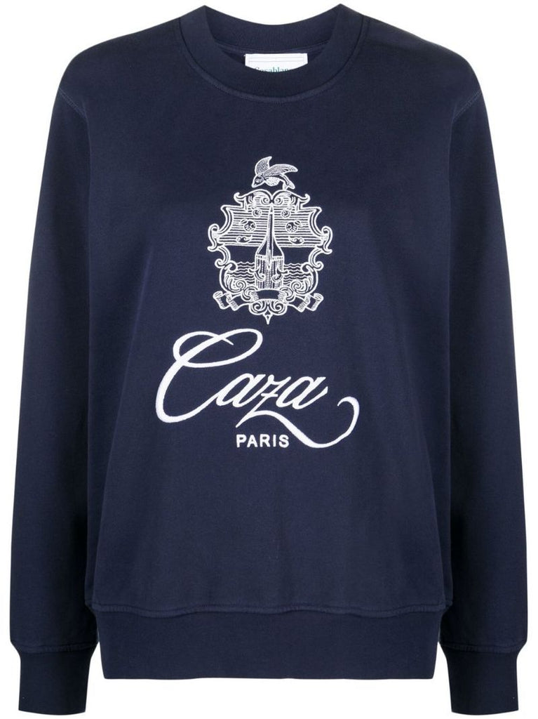 Blue Embleme De Caza Embroidered Organic Cotton Sweatshirt