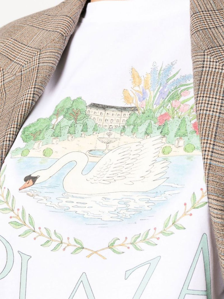 White Plaza Casa Print Organic Cotton T-shirt