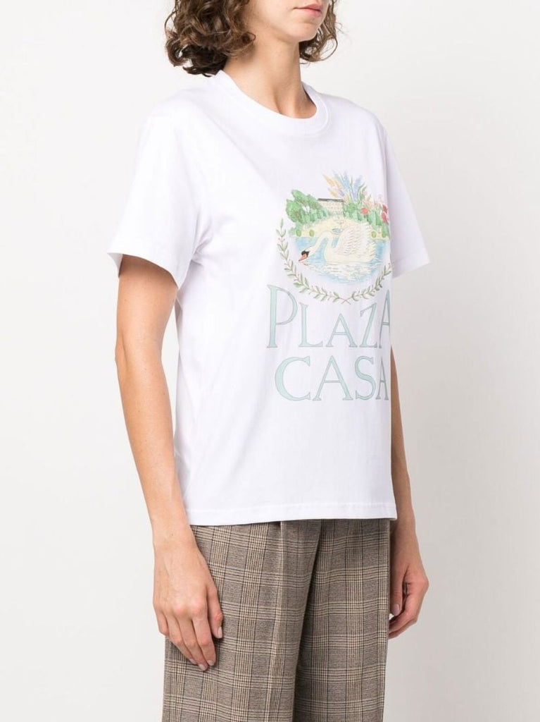White Plaza Casa Print Organic Cotton T-shirt