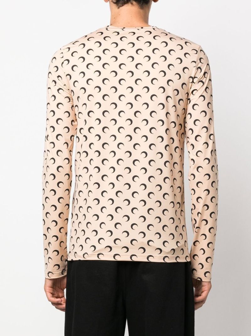 Neutral Crescent Moon Print Top