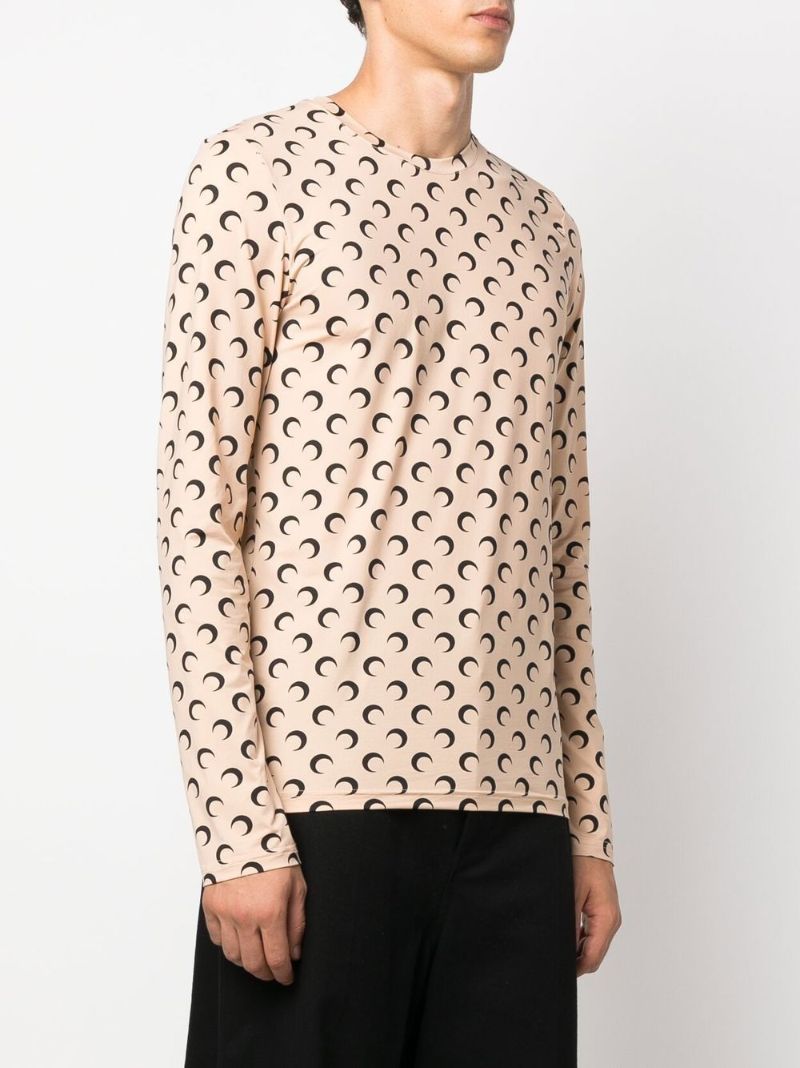 Neutral Crescent Moon Print Top