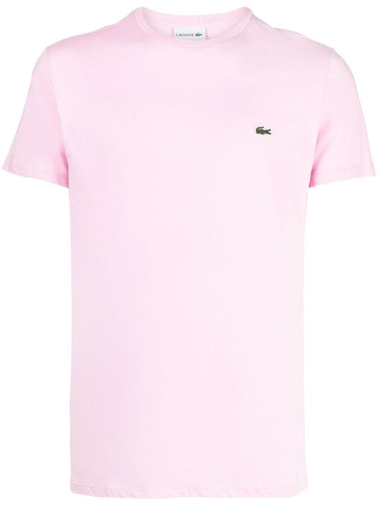 Pink Logo Embroidered T-shirt