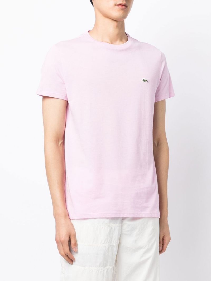Pink Logo Embroidered T-shirt