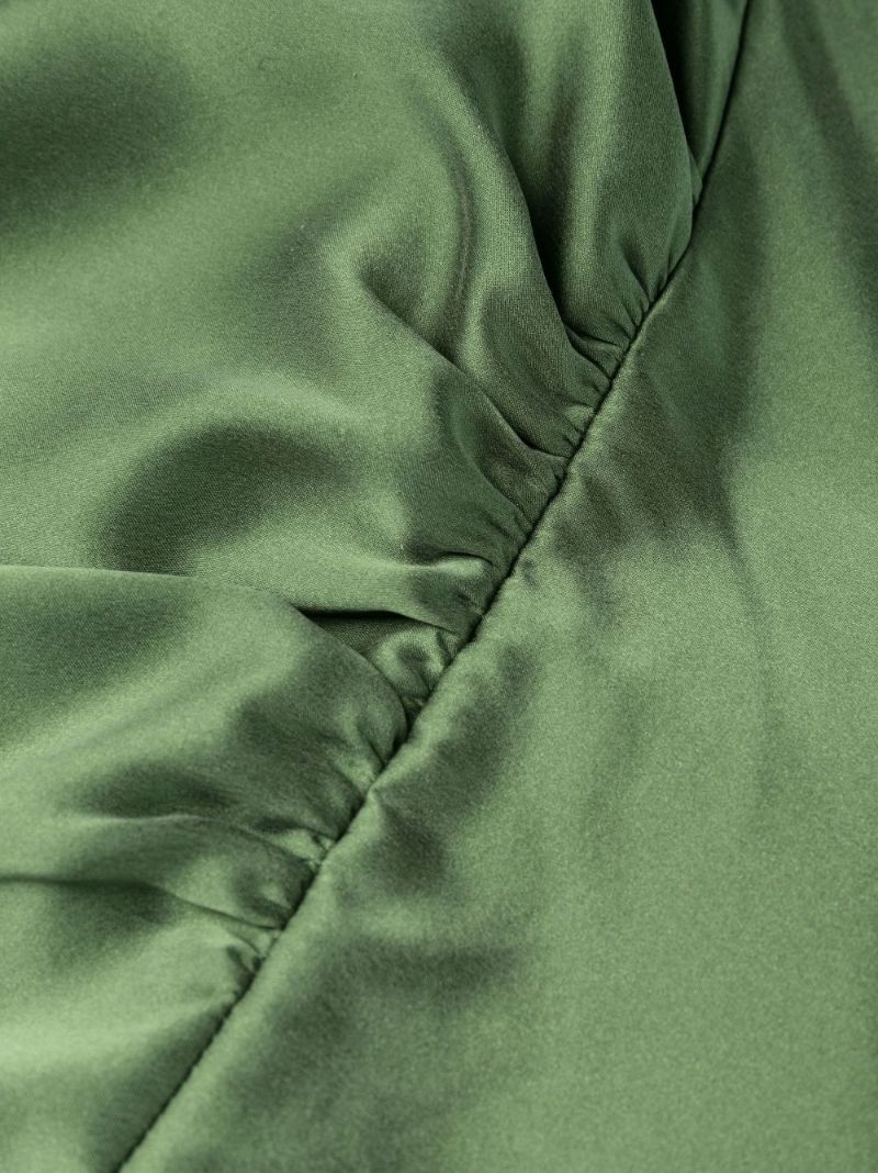 Green Silk Mini Wrap Dress