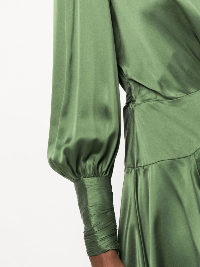 Green Silk Mini Wrap Dress