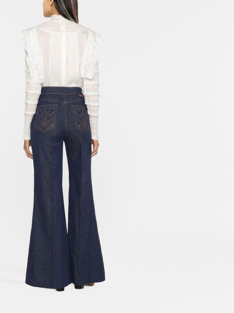 Blue Kaleidoscope Flared Jeans