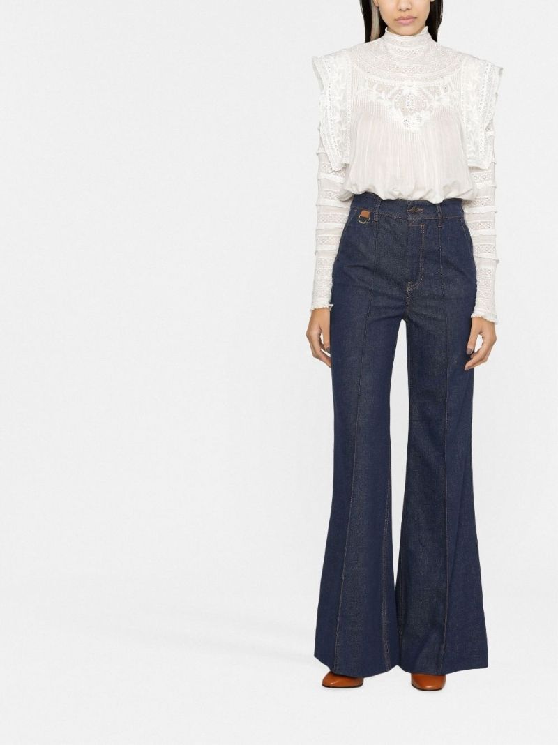 Blue Kaleidoscope Flared Jeans
