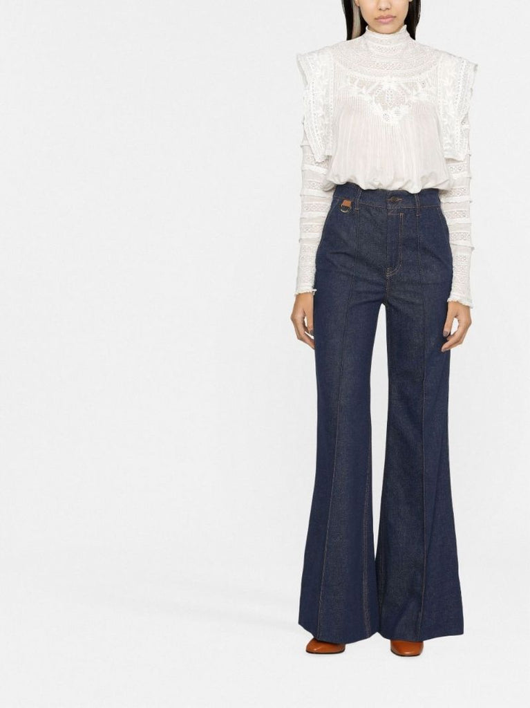 Blue Kaleidoscope Flared Jeans
