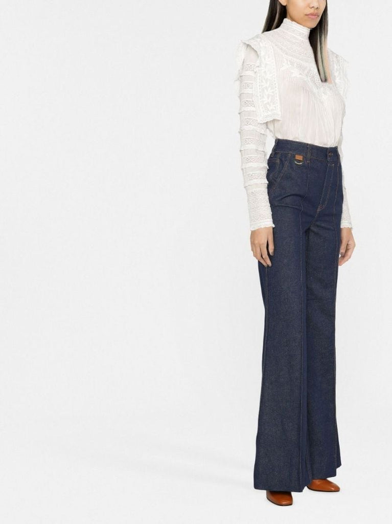 Blue Kaleidoscope Flared Jeans