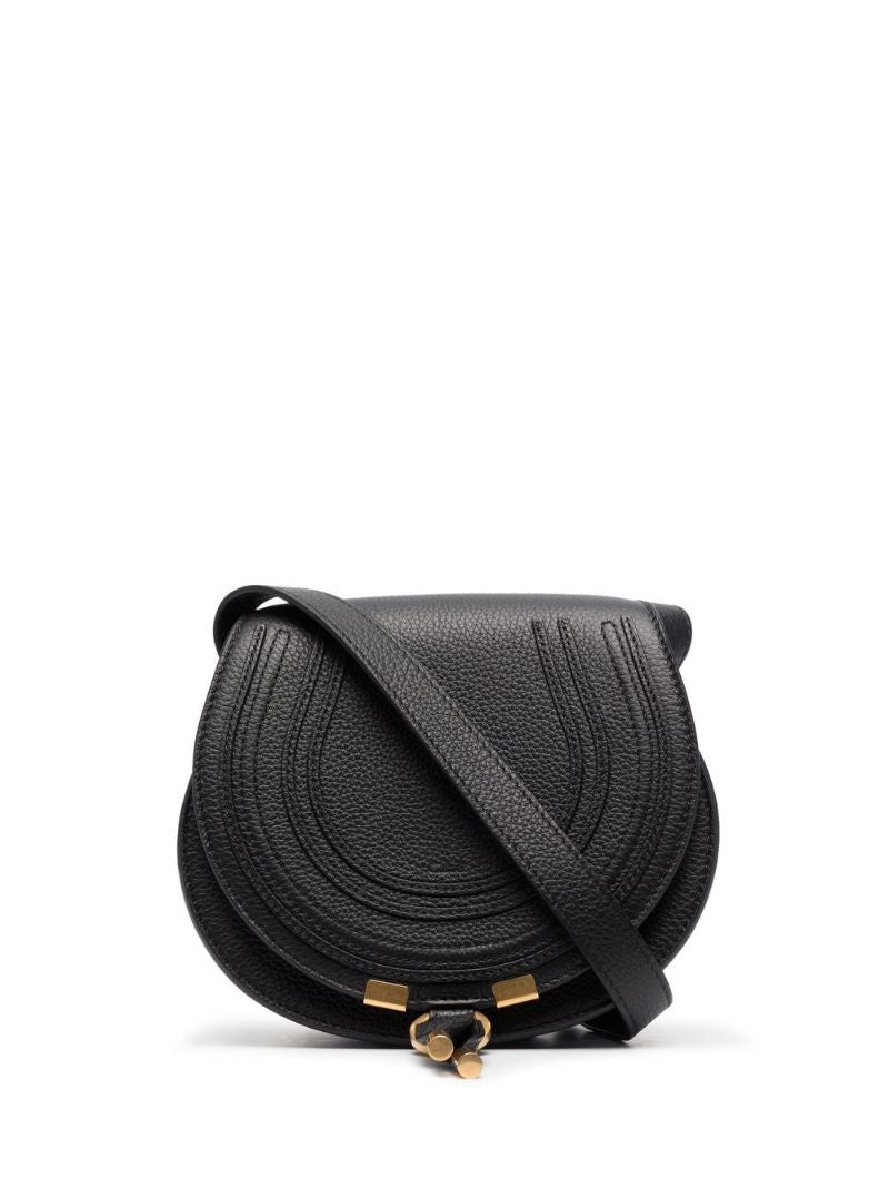 Black Marcie Small Leather Cross Body Bag