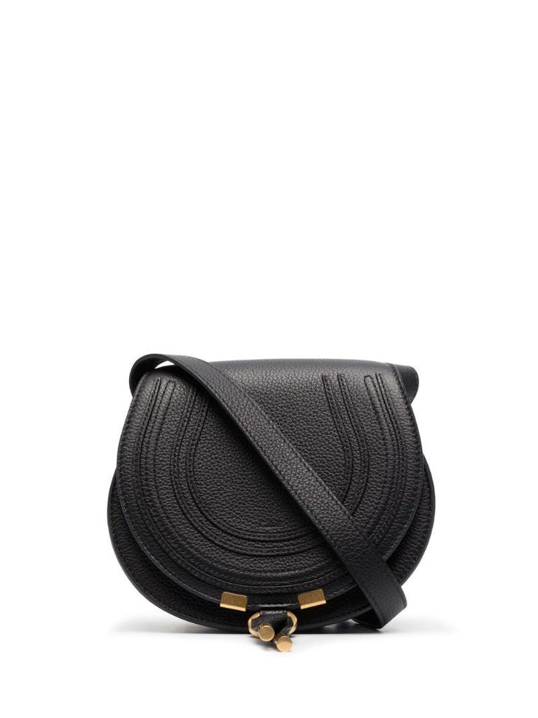 Black Marcie Small Leather Cross Body Bag