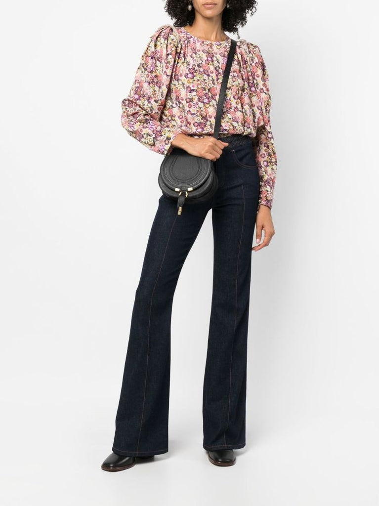 Black Marcie Small Leather Cross Body Bag