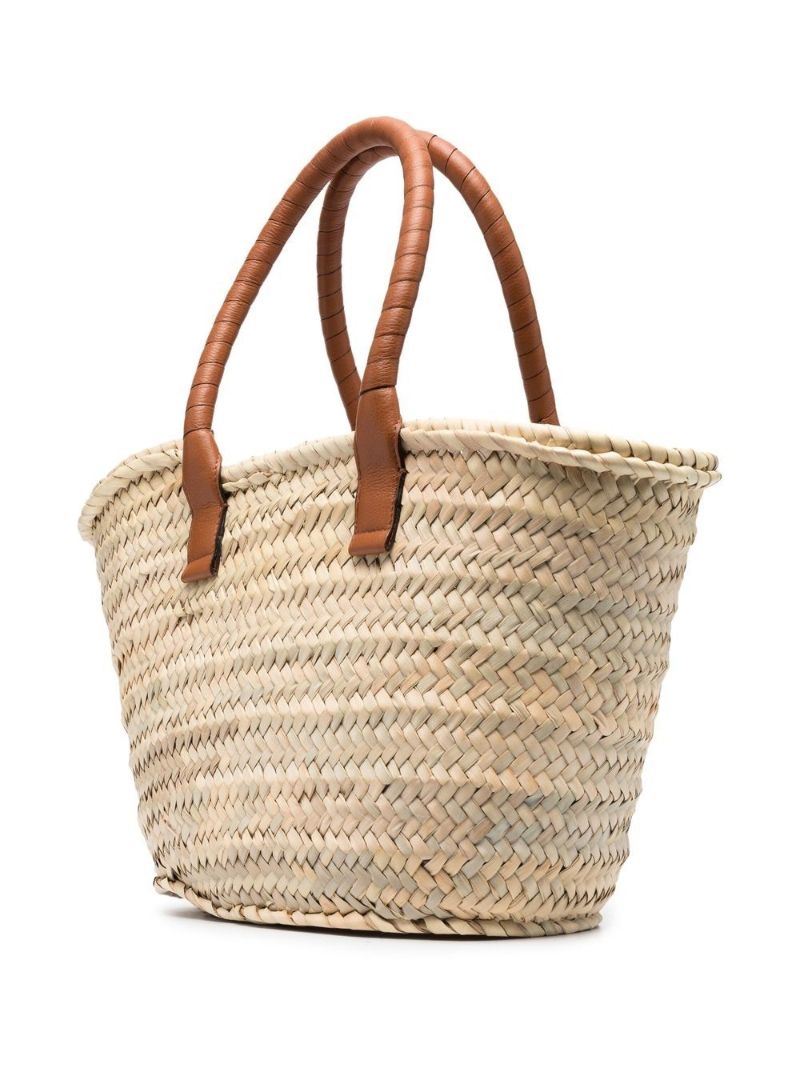 Neutral Marcie Raffia Basket Bucket Bag