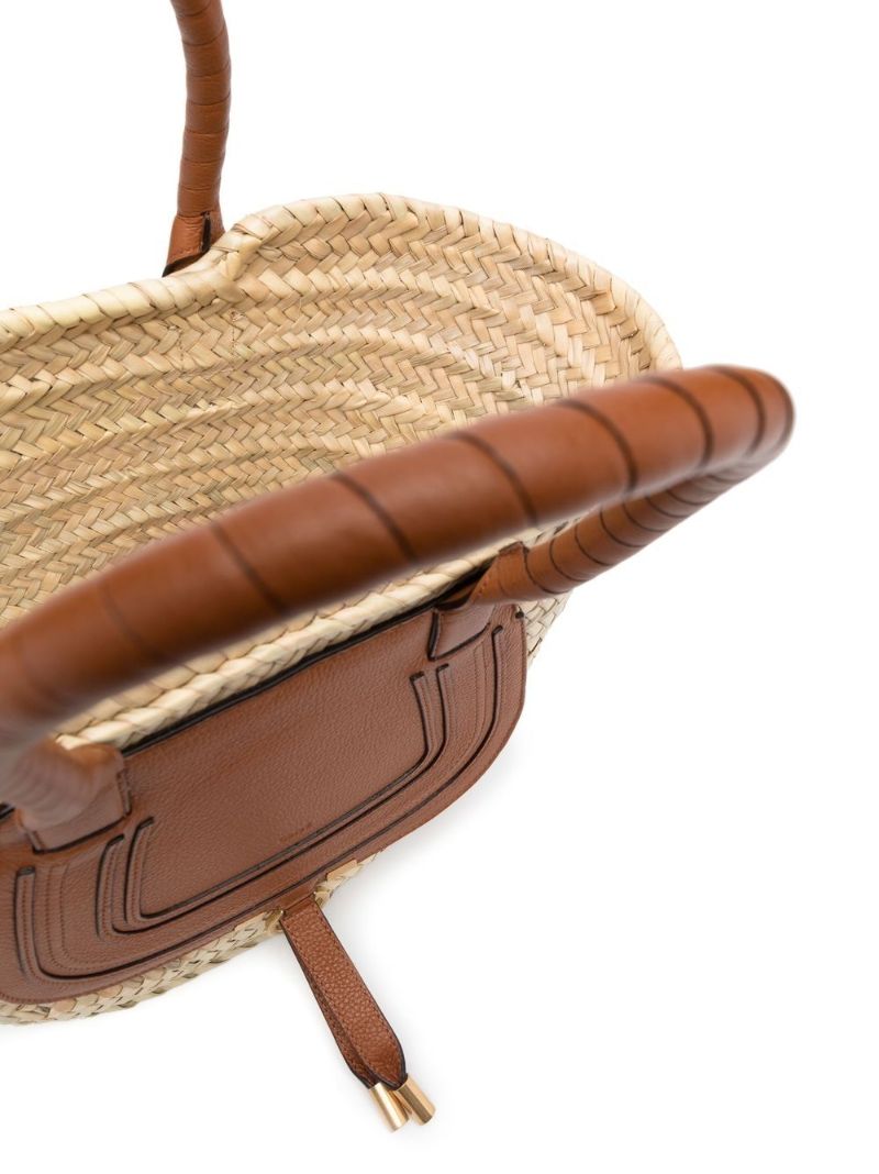 Neutral Marcie Raffia Basket Bucket Bag