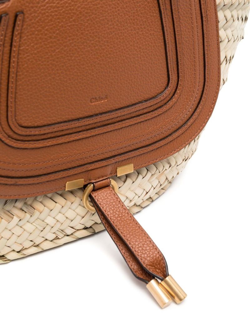 Neutral Marcie Raffia Basket Bucket Bag