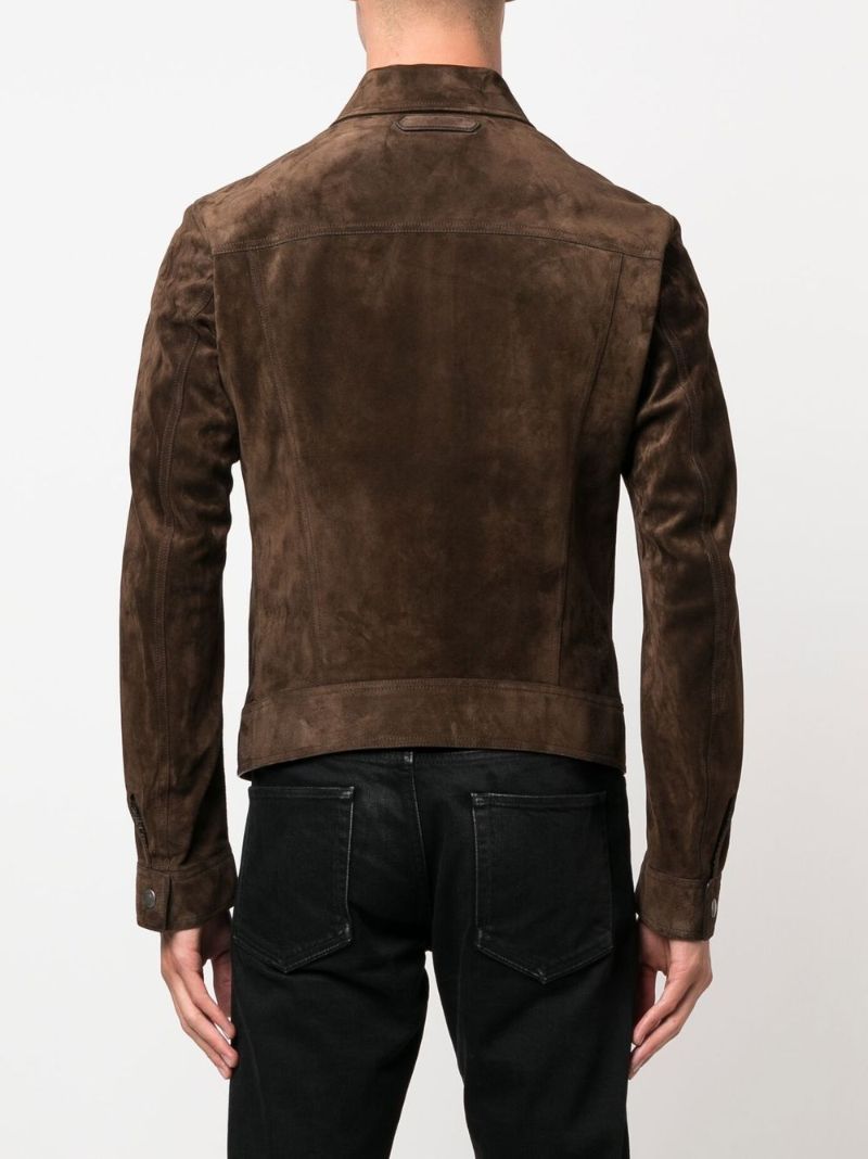 Brown Buttoned Suede Jacket