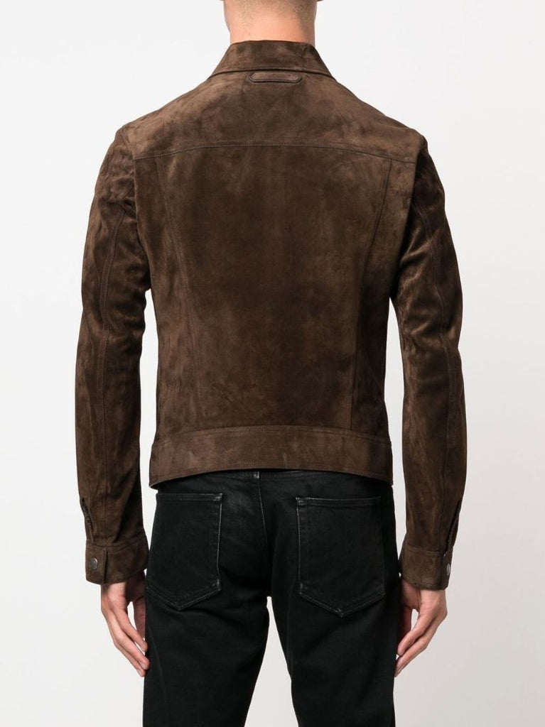 Brown Buttoned Suede Jacket