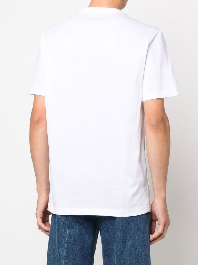 White Barocco Silhouette Logo Cotton T-shirt