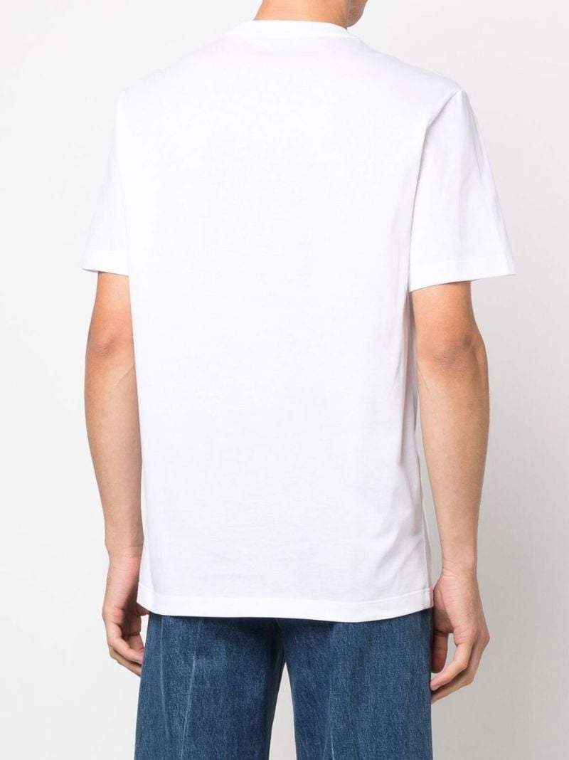 White Barocco Silhouette Logo Cotton T-shirt