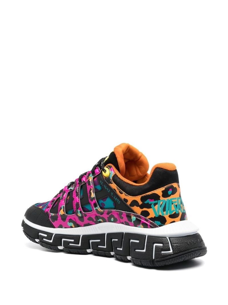 Pink Trigreca Leopard Print Leather Sneakers