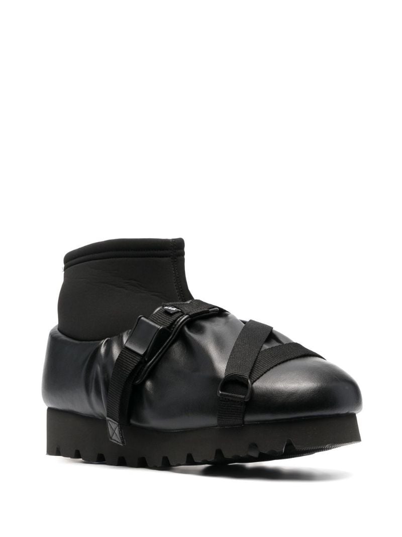 Black Camp Leather Buckled Sneakers