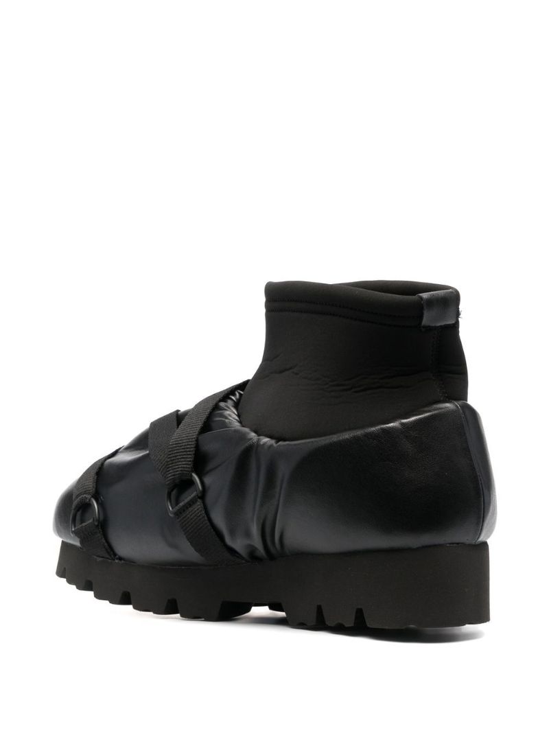 Black Camp Leather Buckled Sneakers