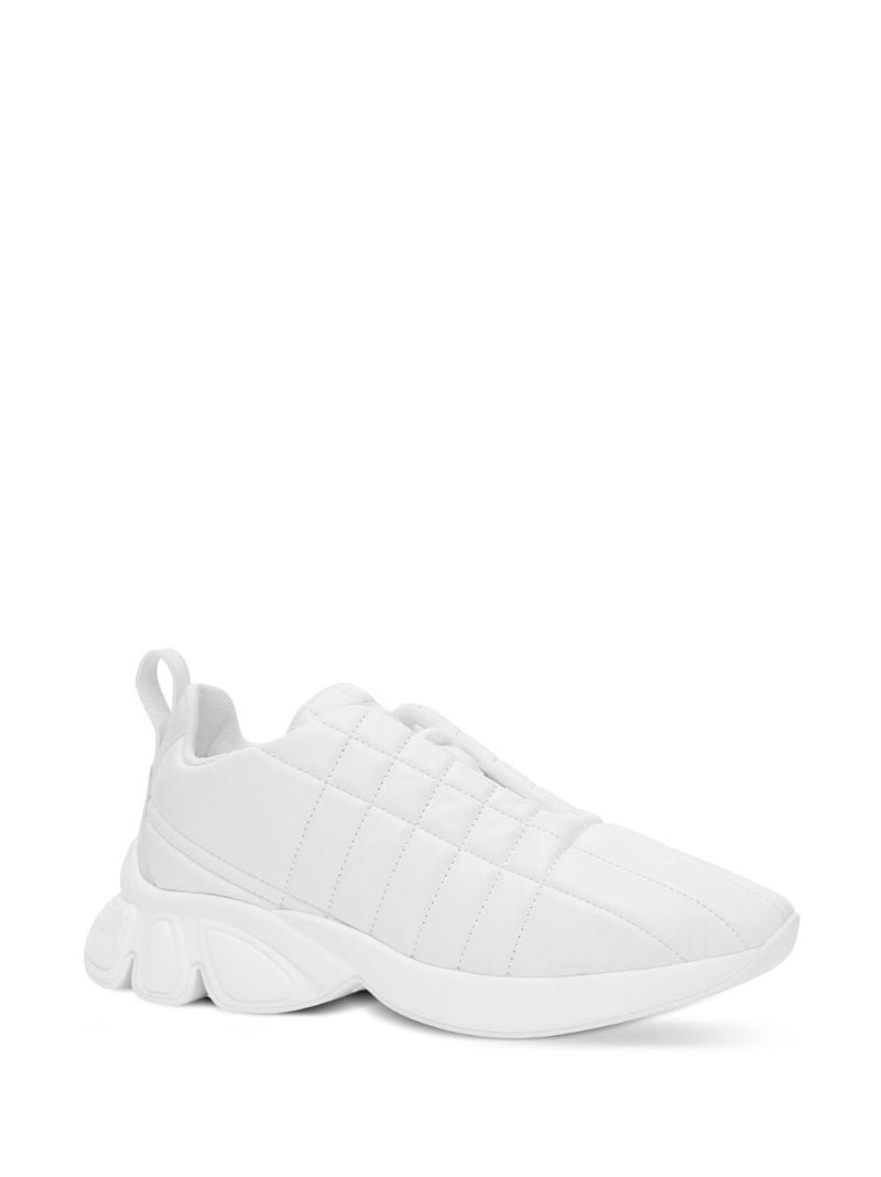 White Quilted Leather Classic Sneakers
